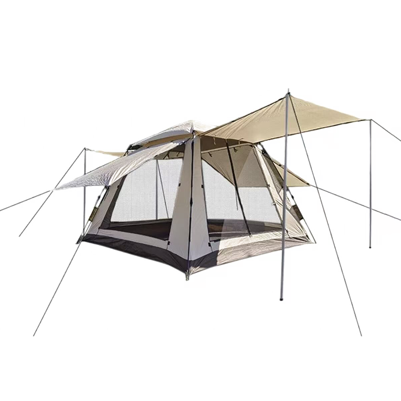 Automatische tent met ramen aan alle vier de zijden